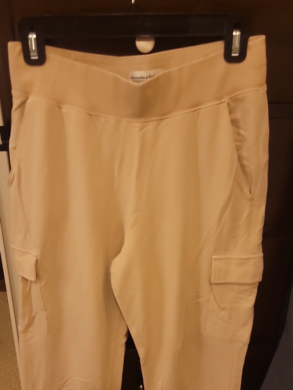 Womens Abercrombie & Fitch A&F Collection Beige Cargo Jogger Pants Pockets S